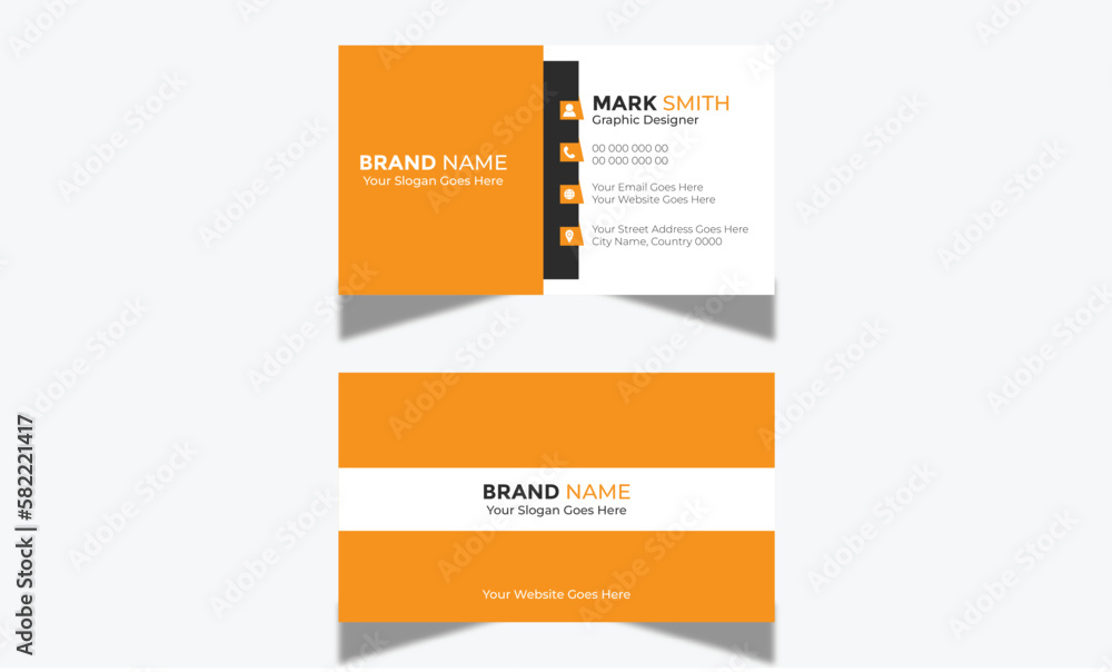  Creative Business and Professional Card Design Template Double - Sided Horizontal Name Card Simple and Clean visiting Card 