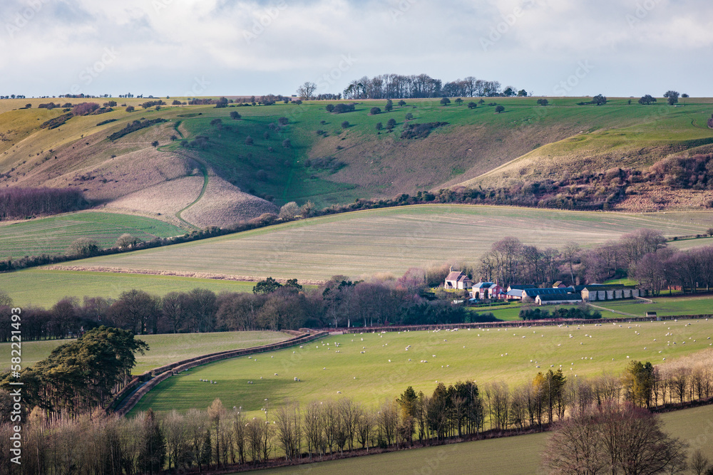 beautiful landscape around the Pewsey, Wiltshire, South of England