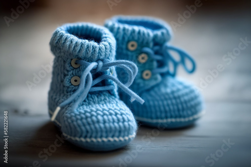 sapato de bebê azul  photo