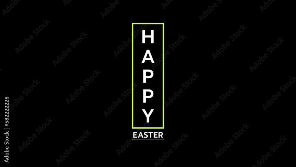 Happy Easter text in frame on fashion black gradient, motion abstract holidays, spring and promo style background Happy Easter text in frame on fashion black gradient, motion abstract holidays, spring and promo style background