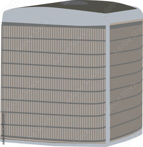 HVAC heating and air conditioning residential unit illustration isolated on white color background.