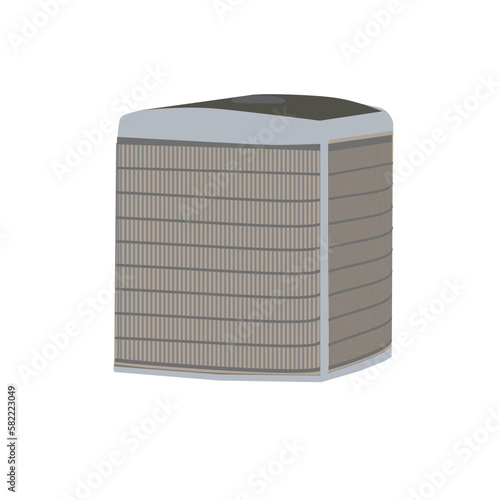 HVAC heating and air conditioning residential unit illustration isolated on white color background.