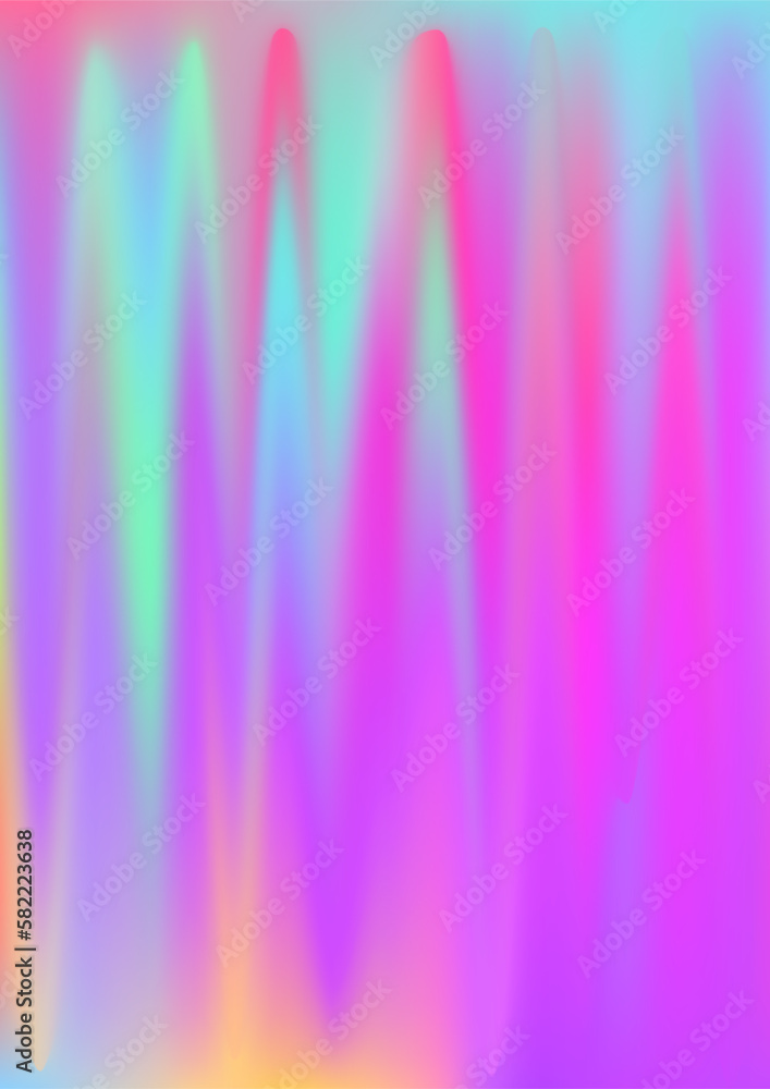 Fototapeta premium Hologram gradient background. Iridescent holo texture. Pearlescent unicorn vector backdrop.