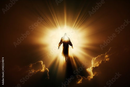 ressurreição de cristo luz do céu  photo