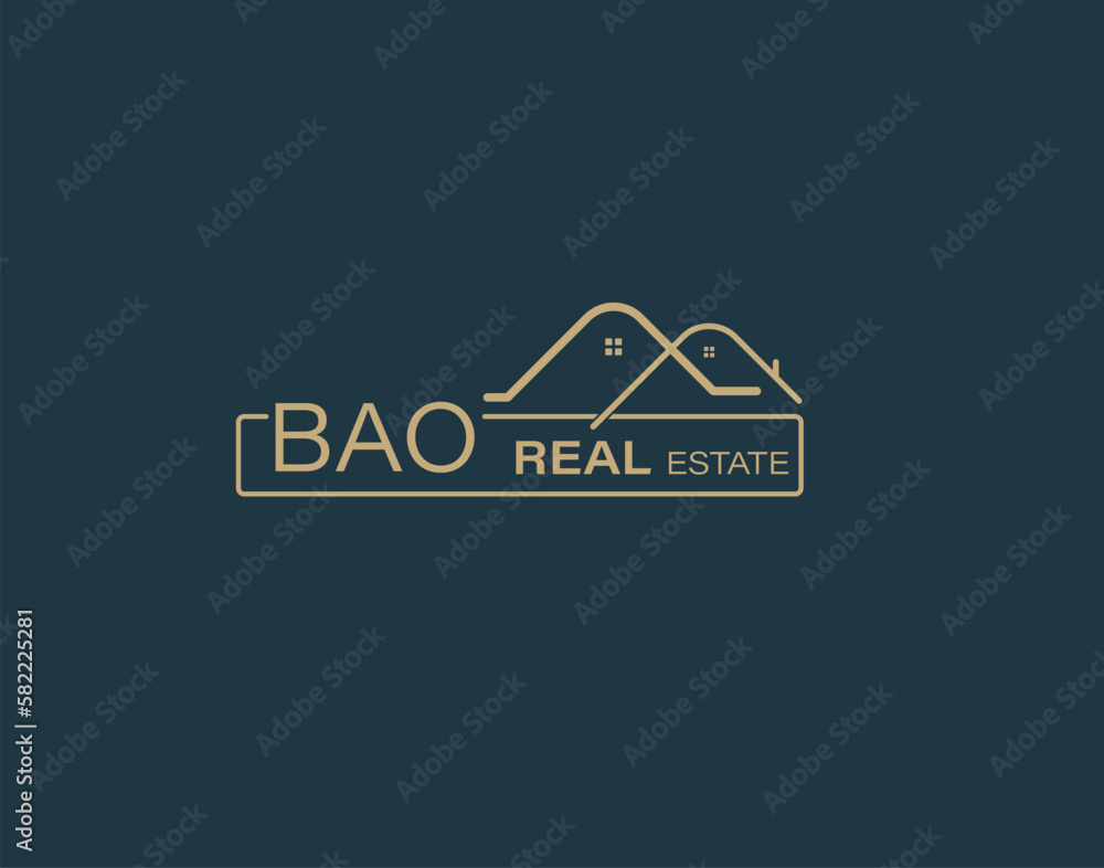 BAO Real Estate and Consultants Logo Design Vectors images. Luxury Real Estate Logo Design