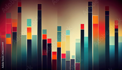 Abstract statistics chart wallpaper background illustration. Generative Ai