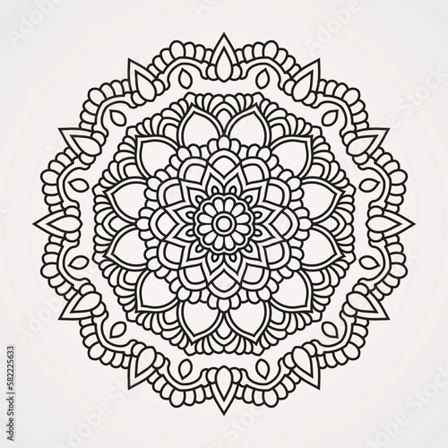 Photography circular pattern with floral motif with ornate ornaments