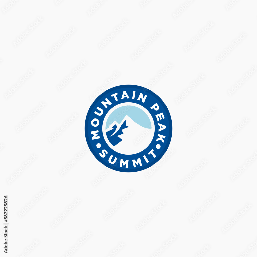 Mountain emblem logo design vector inspiration.