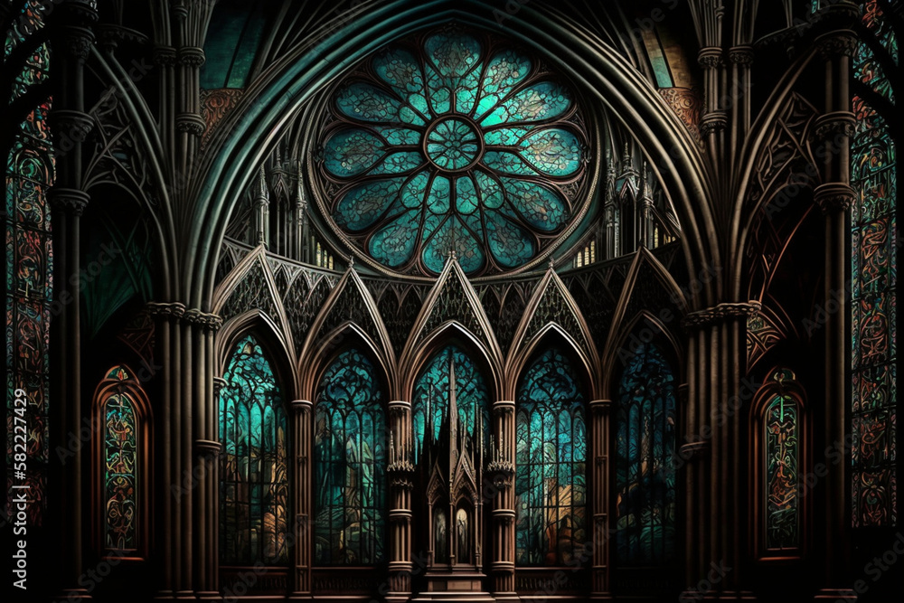 Interior of saint cathedral Generative AI