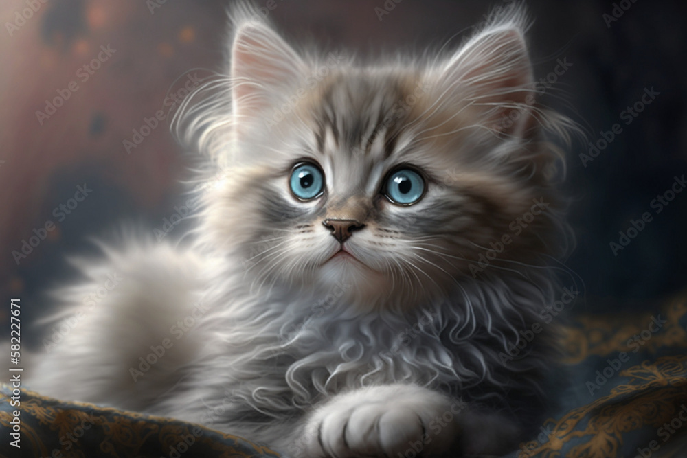 Portrait of a cat Generative AI