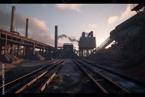 Coal factory illustration, image creation by generative ai