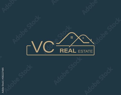 VC Real Estate & Consultants Logo Design Vectors images. Luxury Real Estate Logo Design