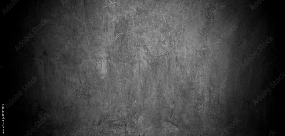 Old wall texture cement dark black gray background abstract grey color design are light with white gradient background.