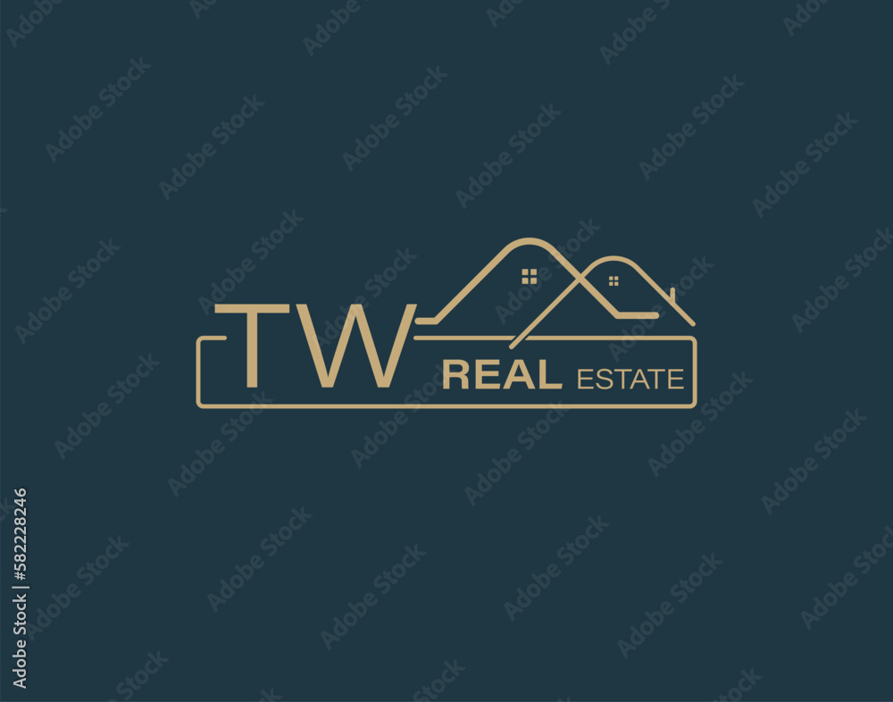 TW Real Estate & Consultants Logo Design Vectors images. Luxury Real Estate Logo Design