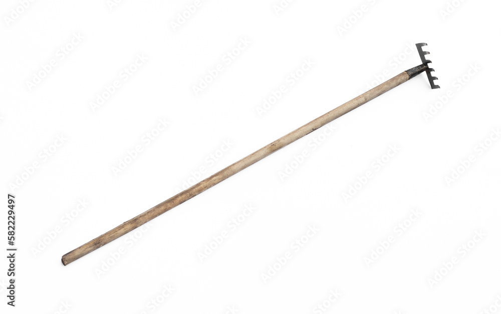 rural rake isolated on white background rural rake isolated on white background