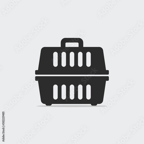 Pet carrier simple black icon vector illustration