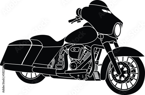 MOTORCYCLE , CLASSIC STYLE CHOPPER EPS VECTOR IMAGE