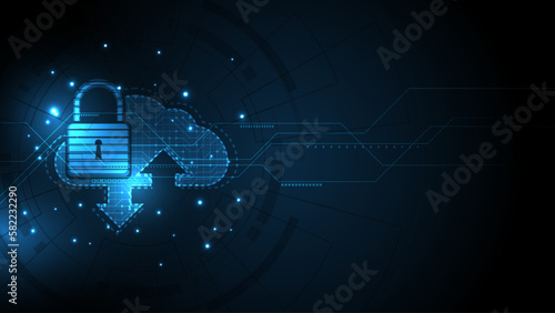 Padlock Security cyber digital concept Abstract technology background protect system innovation vector illustration