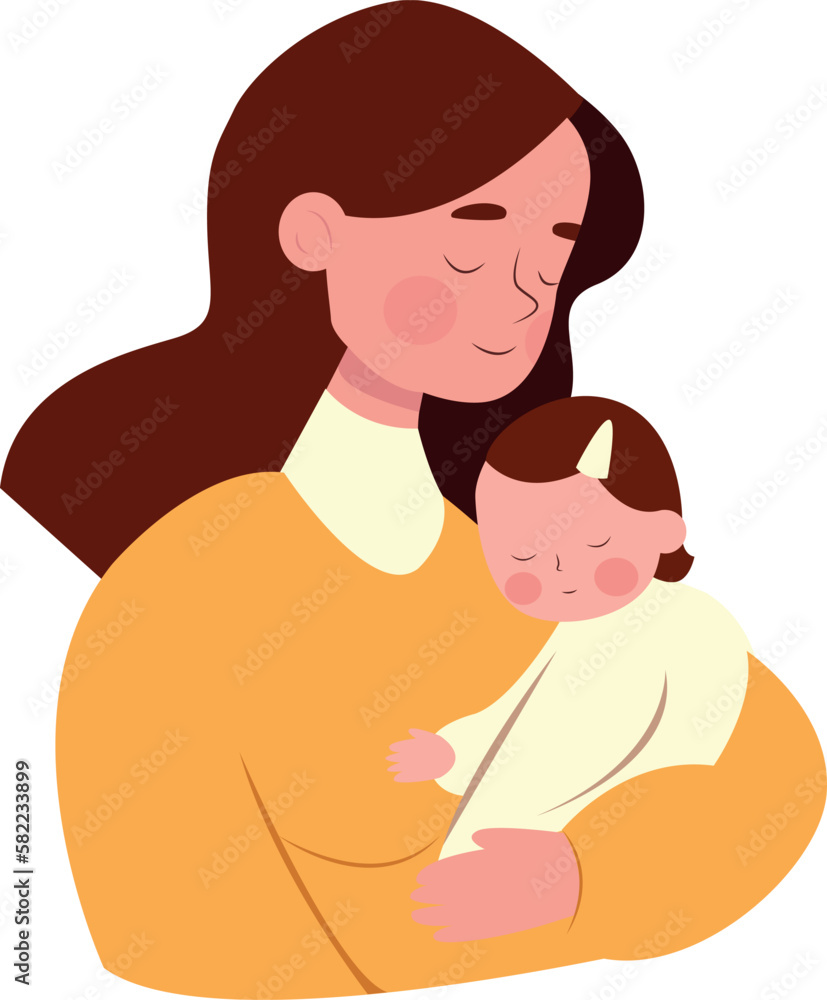 mother and child. flat vector illustration of mom and baby. Children Protection Day . mothers Day mother and child. flat vector illustration of mom and baby. Children Protection Day . mothers Day