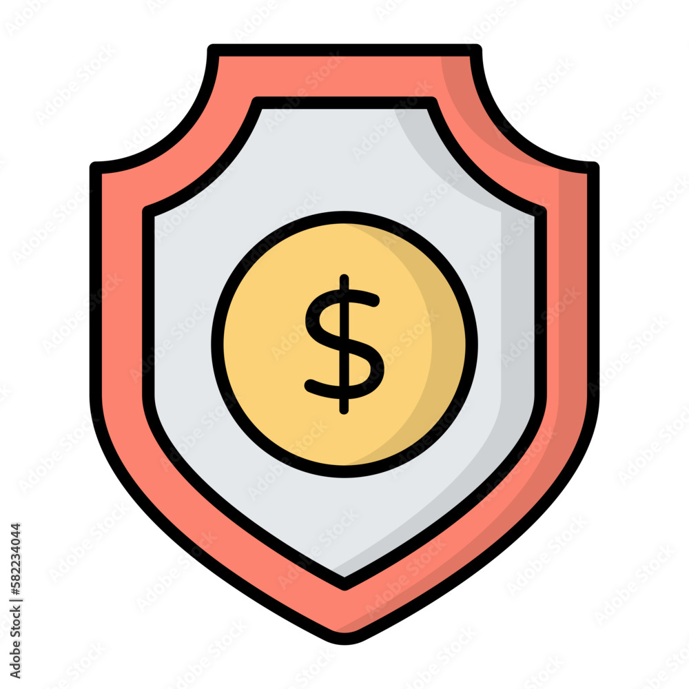 Safe Money Line Color Icon Safe Money Line Color Icon