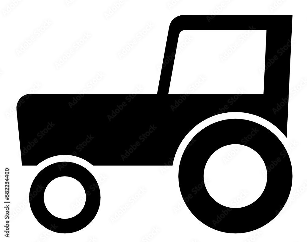 Symbol von einem Trecker mit der Fahrtrichtung links Symbol von einem Trecker mit der Fahrtrichtung links