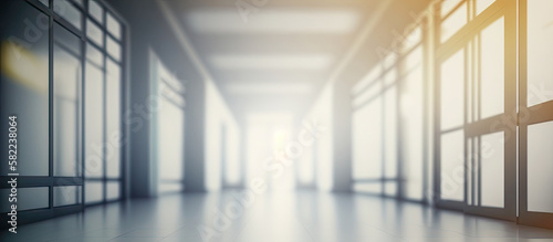 Hospital - Defocused abstract blurred business background - Generative AI