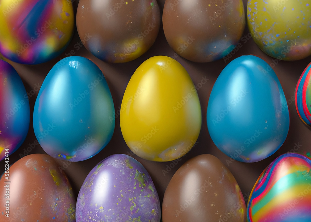 Easter concept background. Colorful eggs. Generative AI. Easter concept background. Colorful eggs. Generative AI.