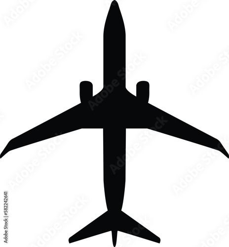 Airplane Boeing 737 Max silhouette vector illustration.