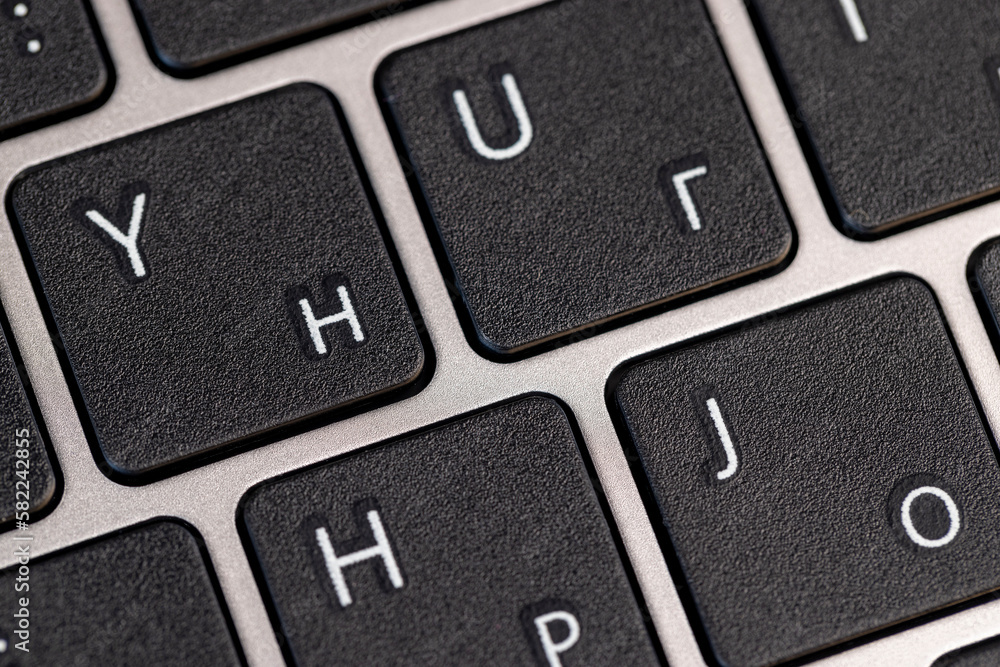 Black Plastic Keyboard from Computer, close up Black Plastic Keyboard from Computer, close up
