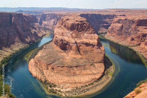 Views of Horseshoe bend in Arizona, from the lookout