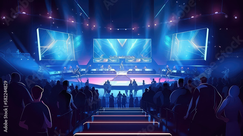 E-Sports Arena Battle: Crowded Edition Created with Generative Ai Technology