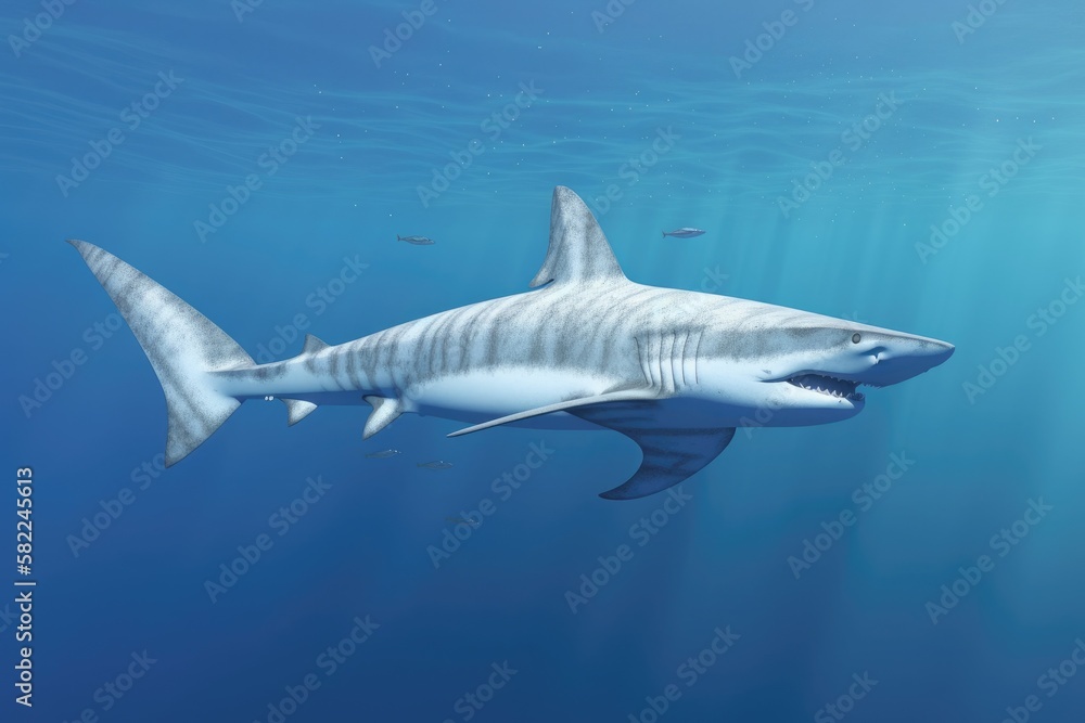 Oceanic white tip shark animal illustration. Generative AI Oceanic white tip shark animal illustration. Generative AI
