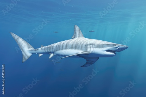 Oceanic white tip shark animal illustration. Generative AI