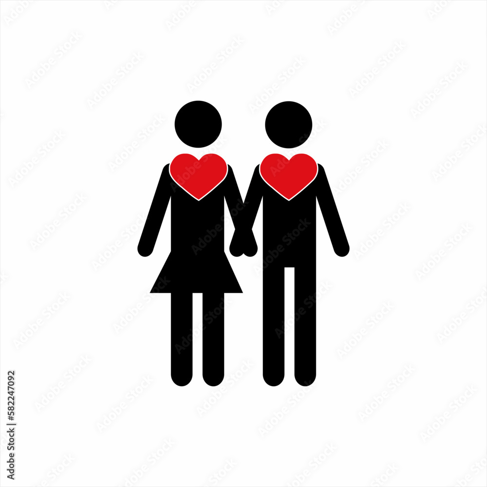 Icon. Two couples in love. The couple is in love. Icon. Two couples in love. The couple is in love.