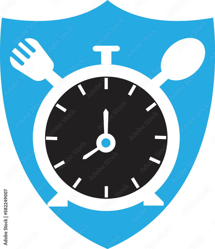 Eat time vector logo template. This logo with clock, spoon and fork symbol. Suitable for home, restaurant, cooking, healthy. Eat time vector logo template. This logo with clock, spoon and fork symbol. Suitable for home, restaurant, cooking, healthy.