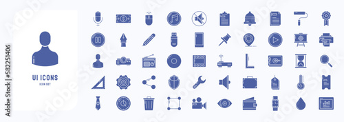 Essential and web icon, including icons like Note, Mic, Money, Music and more