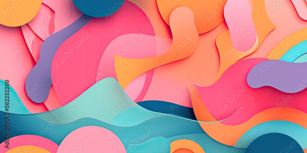 Abstract multicolored background from cut paper. Generative ai.