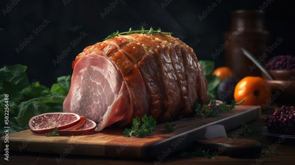 Piece of ham, generative ai