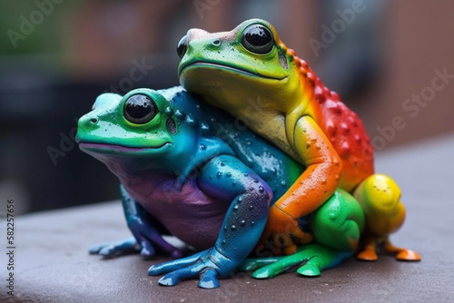 Canvas Print Frogs in Amazing Colors
