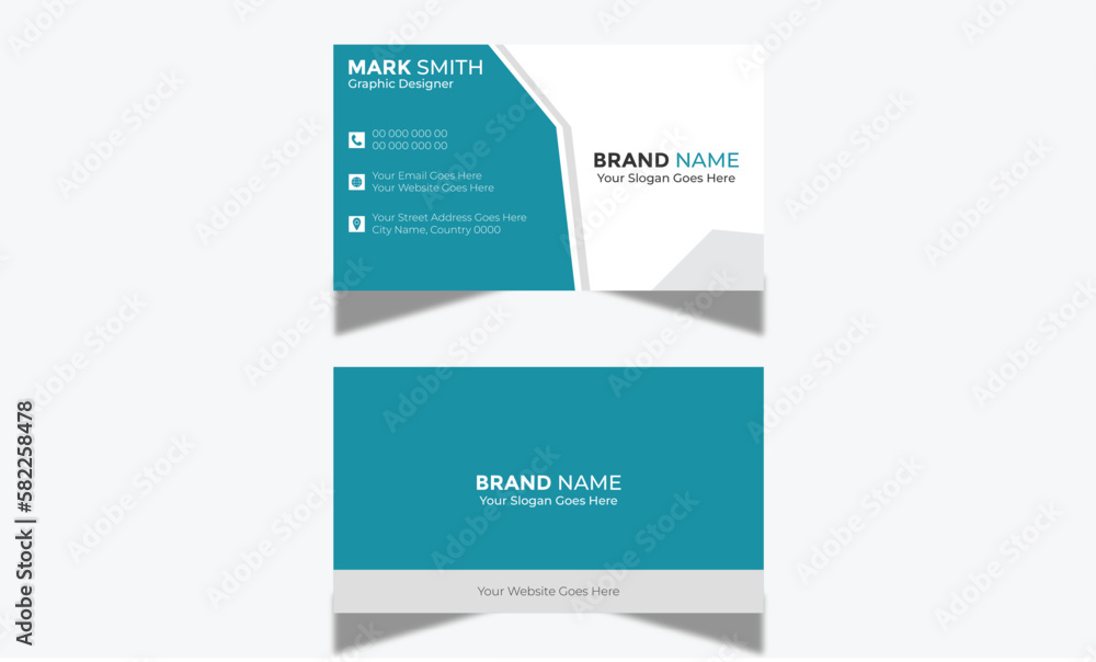  Professional Business Card Design Template Double - Sided Horizontal Name Card Clean and Simple visiting Card 