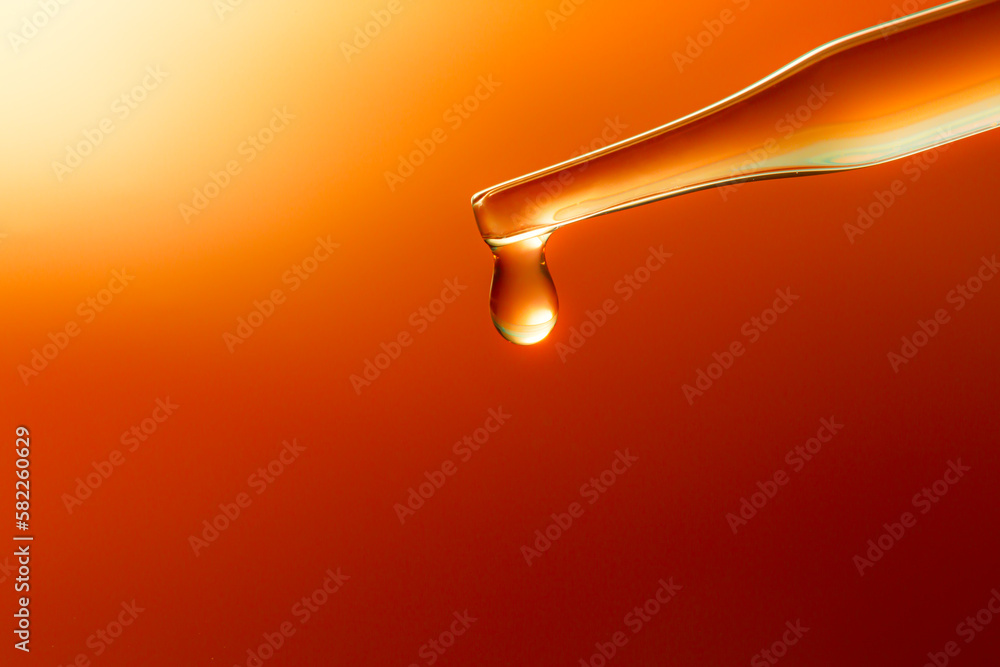 Macro science experiment pipette surface,Top view macro shot of