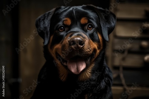 This rottweiler is the cutest ever!. Generative AI