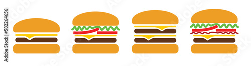 simple classic burgers set