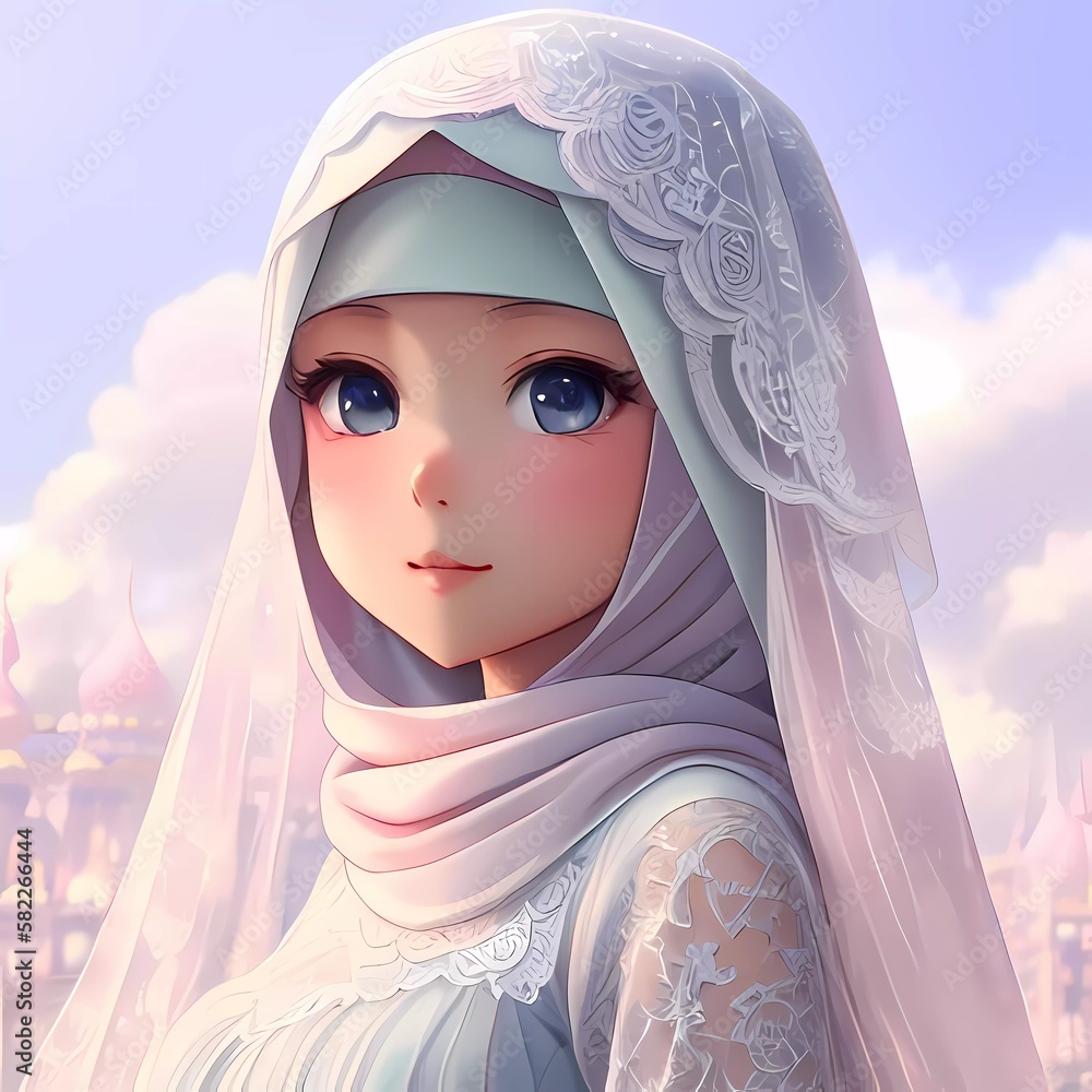 A Muslim Girl Wears A Hijab During The Month Of Ramadan The Concept Of a-muslim-girl-wears-a-hijab-during-the-month-of-ramadan-the-concept-of