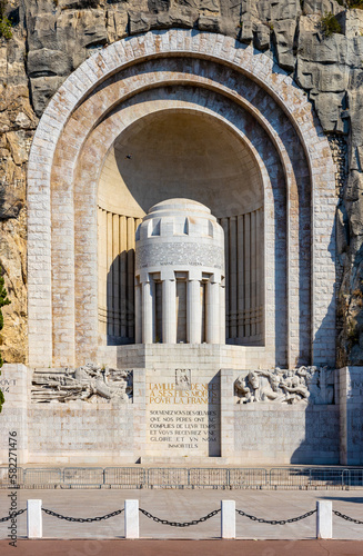 Monument aux Morts Memorial to Fallen on Rauba Capeu in World War I at Chateau Castle Hill in historic Nice Port district on French Riviera in France photo