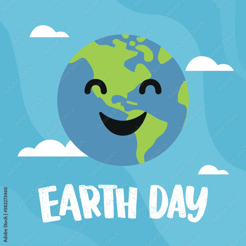 Naklejka premium Earth Day, April 22, graphic illustration banner. Earth Day vector illustration. eps-vector. Illustration of the planet earth.