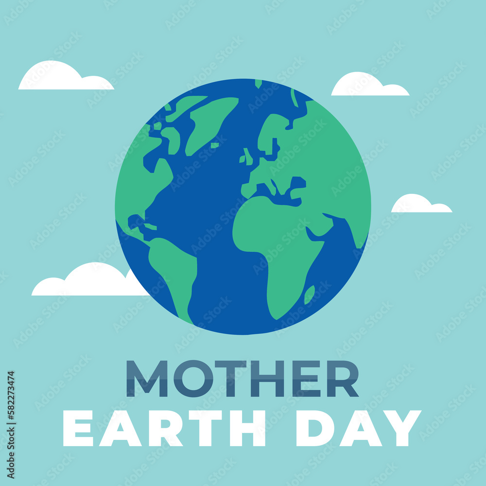 Fototapeta premium Earth Day, April 22, graphic illustration banner. Earth Day vector illustration. eps-vector. Illustration of the planet earth.
