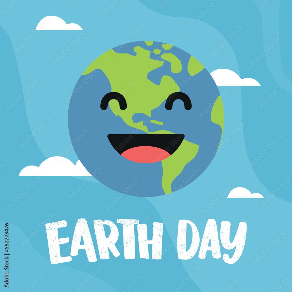Naklejka premium Earth Day, April 22, graphic illustration banner. Earth Day vector illustration. eps-vector. Illustration of the planet earth.