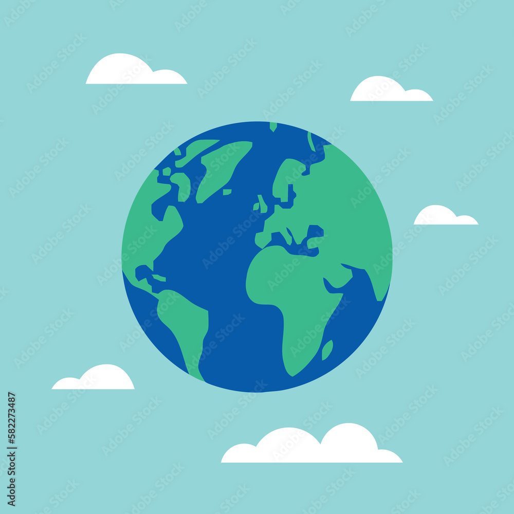 Fototapeta premium Earth Day, April 22, graphic illustration banner. Earth Day vector illustration. eps-vector. Illustration of the planet earth.