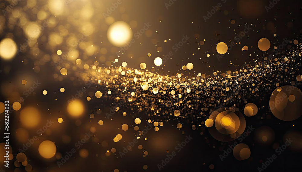 custom made wallpaper toronto digitalAbstract blur glitter golden lights background. Generative AI